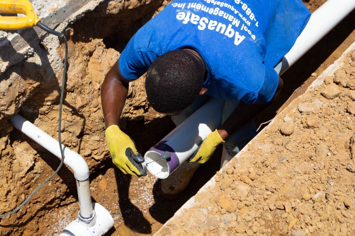 Underground pool plumbing and repair